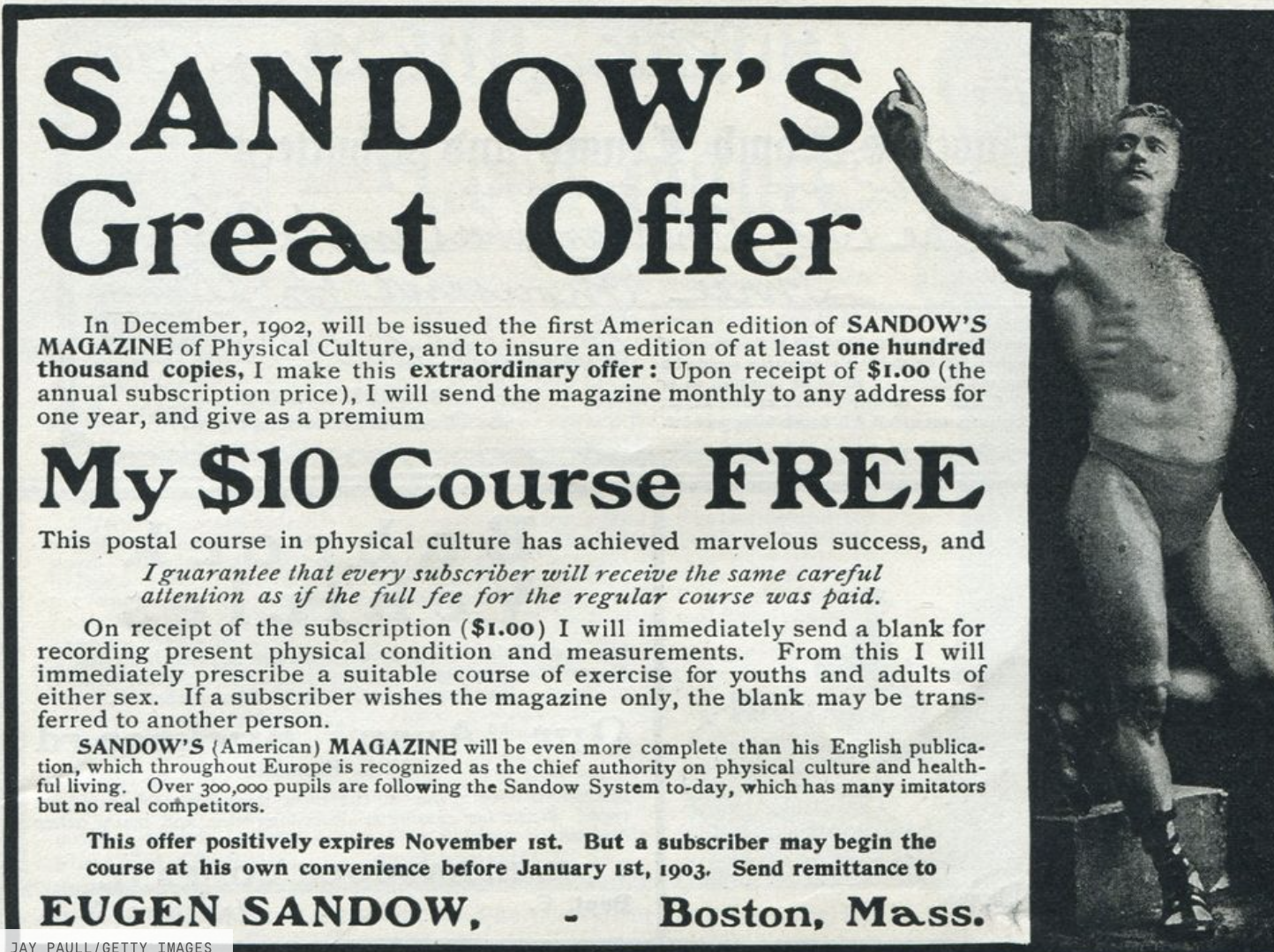 newspaper - Sandow'S Great Offer In , will be issued the first American edition of Sandow'S Magazine of Physical Culture, and to insure an edition of at least one hundred thousand copies, I make this extraordinary offer Upon receipt of $1.00 the annual su